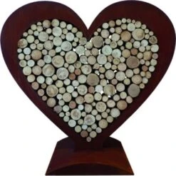 Herz Holzregal Inkl. LED Beleuchtung - 200 X 200 Cm