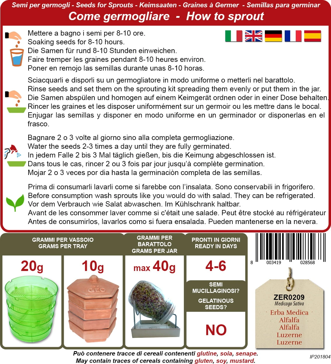 Bio Keimsprossen "Luzerne - Alfalfa", 500 G 4 Bio Keimsprossen "Luzerne - Alfalfa", 500 G – Bild 2