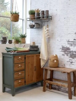 Blumenampel Korb Natur, H14/D18 Cm -Pflanzensamen Rabatt chic antique blumenampel korb natur 1607730 de