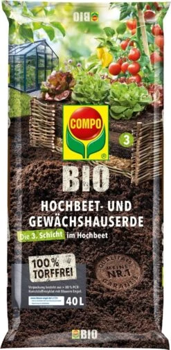 Compo Bio-Hochbeet Und Gewächshauserde, 40 Liter