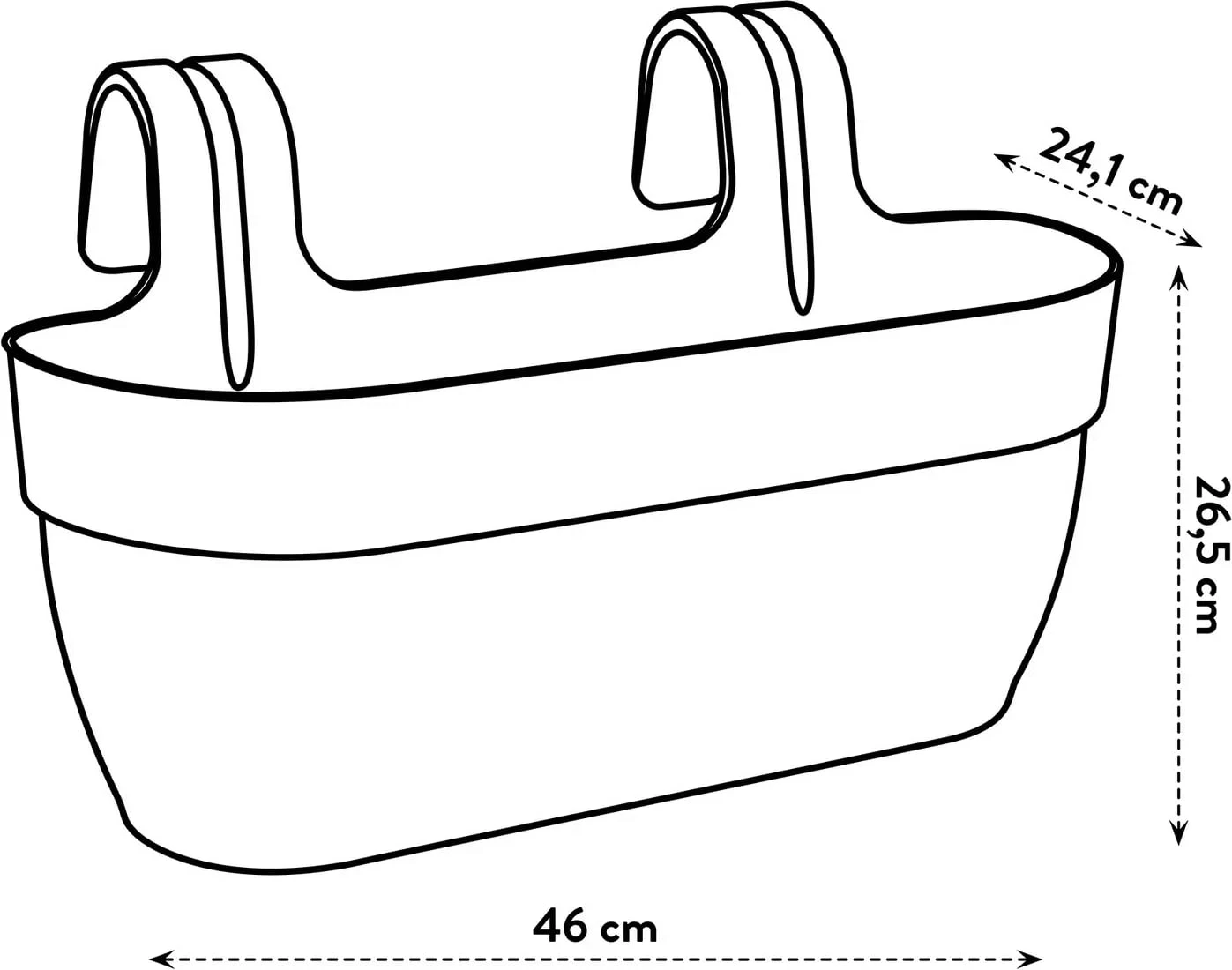 Elho Vibia Campana Easy Hanger Large, Anthrazit 7 Elho Vibia Campana Easy Hanger Large, Anthrazit – Bild 5