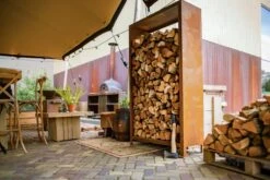 Holzaufbewahrung Aus Cortenstahl, 80 X 40 X 180 Cm -Pflanzensamen Rabatt forno holzaufbewahrung aus cortenstahl 1261235 de