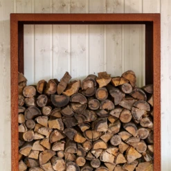Holzaufbewahrung Aus Cortenstahl, 80 X 40 X 180 Cm -Pflanzensamen Rabatt forno holzaufbewahrung aus cortenstahl 1678891 de