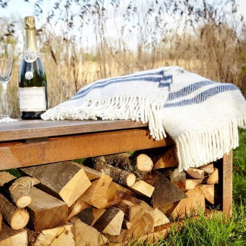 Holzaufbewahrung Mit Sitzfläche - Cortenstahl, 120 X 40 X 43 Cm 8 Holzaufbewahrung Mit Sitzfläche - Cortenstahl, 120 X 40 X 43 Cm – Bild 6