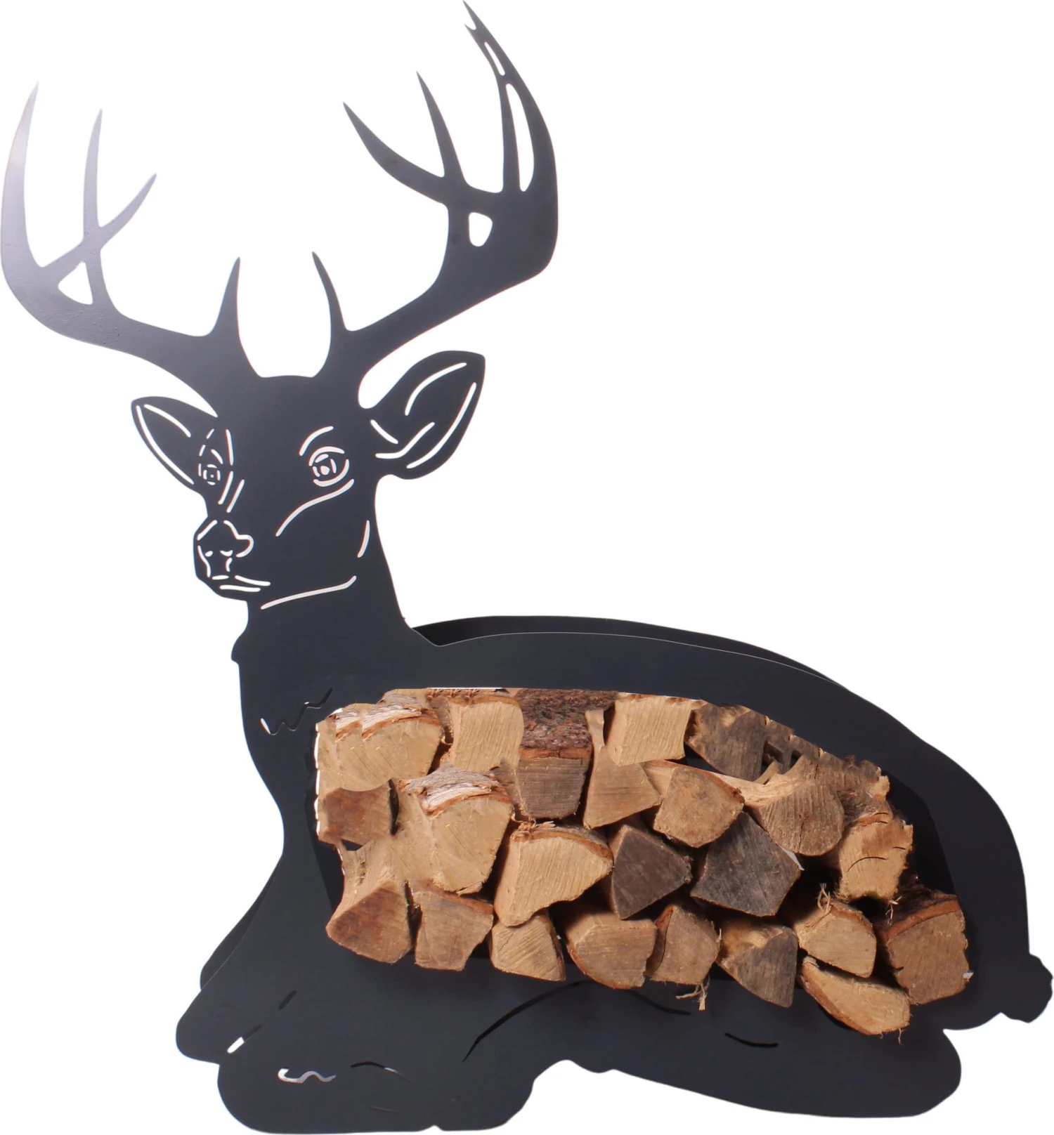 Holzaufbewahrung "Hirsch", Grau 4 Holzaufbewahrung "Hirsch", Grau – Bild 2