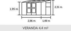 Juliana Gewächshaus Veranda - Anthrazit, 4,4 M² -Pflanzensamen Rabatt juliana gewaechshaus veranda anthrazit 44 m2 1680017 de