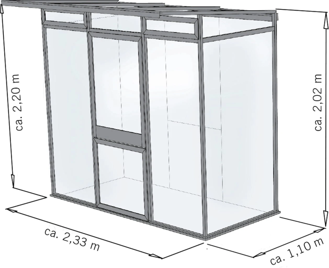 Gewächshaus "Linea" Anthrazit-grau, Typ I 6 Gewächshaus "Linea" Anthrazit-grau, Typ I – Bild 4