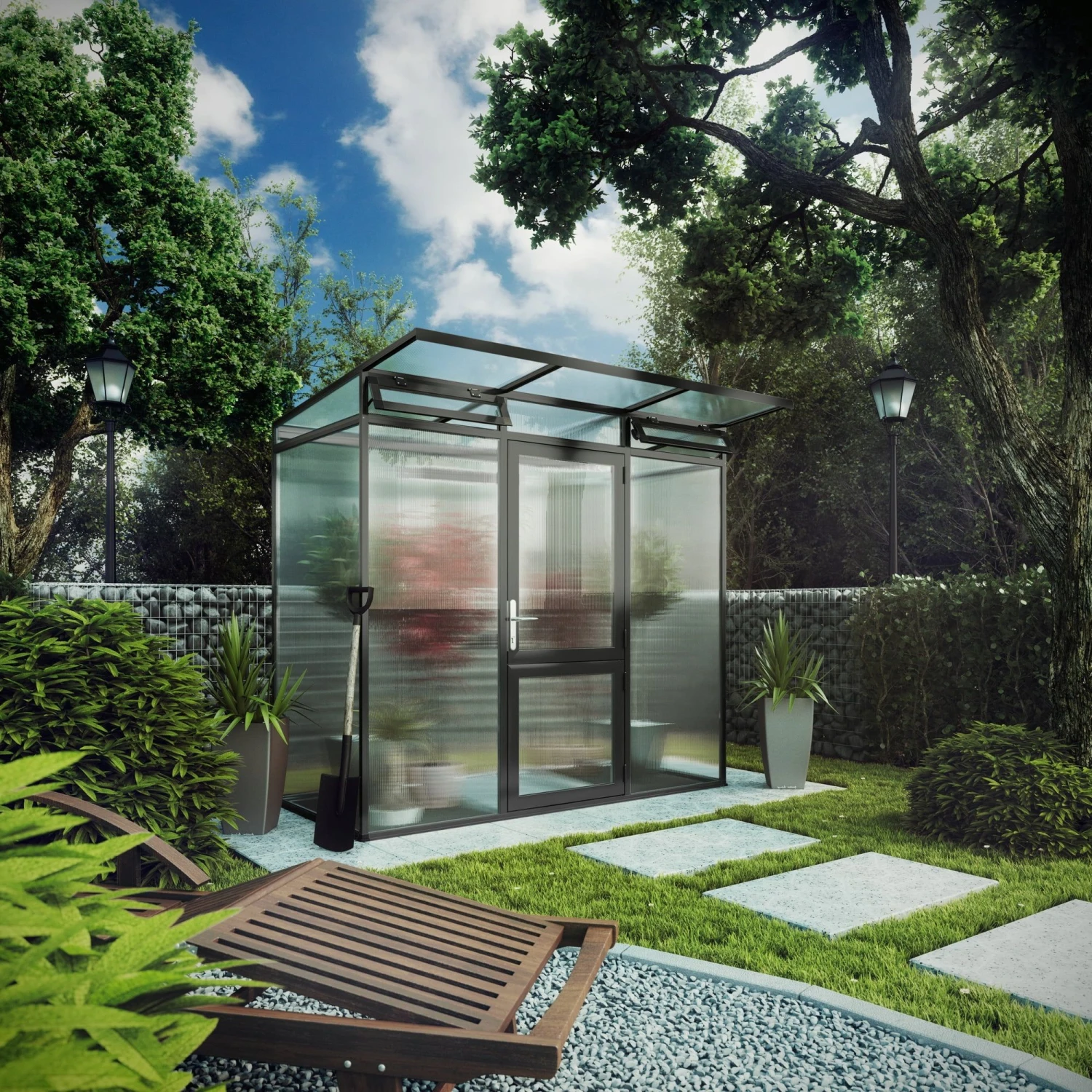 Gewächshaus "Linea" Anthrazit-grau, Typ I 3 Gewächshaus "Linea" Anthrazit-grau, Typ I