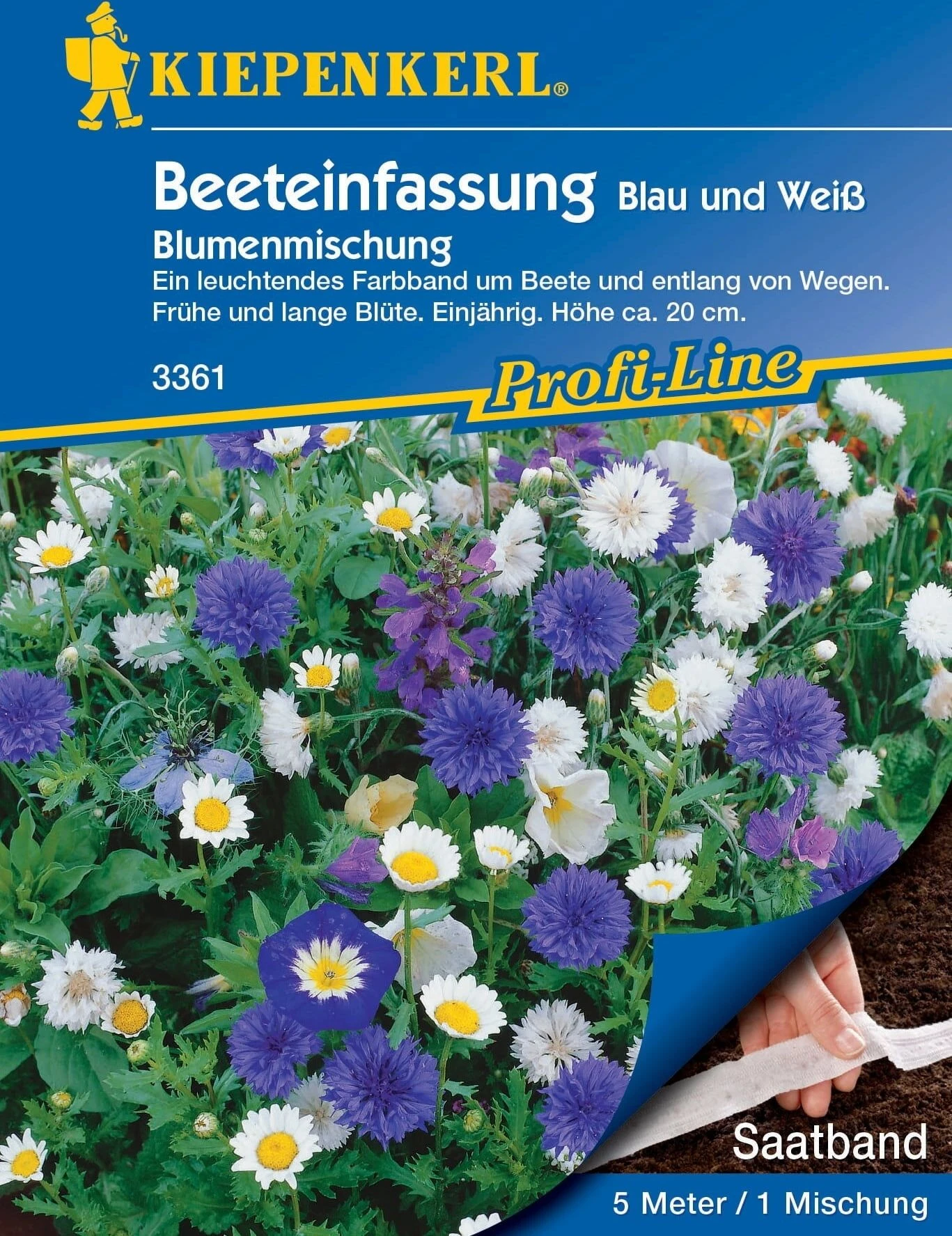 Beeteinfassungsmischung Blau/Weiß - Saatbänder 4 Beeteinfassungsmischung Blau/Weiß - Saatbänder – Bild 2