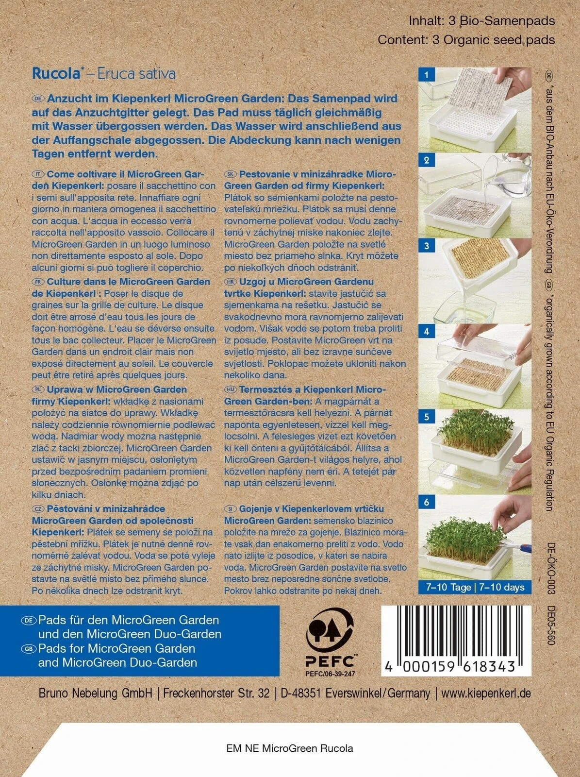 Bio Microgreen Pads Rucola, Nachfüllpad 3 Bio Microgreen Pads Rucola, Nachfüllpad