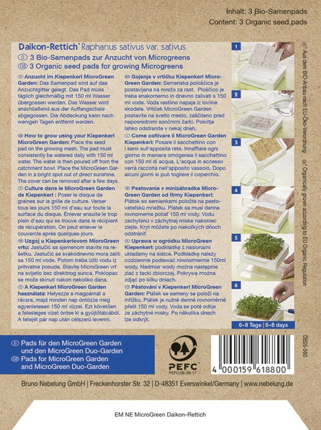 MicroGreen Duo-Garden Nachfüllpads BIO-Daikon-Rettich, 3 Stück 4 MicroGreen Duo-Garden Nachfüllpads BIO-Daikon-Rettich, 3 Stück – Bild 2