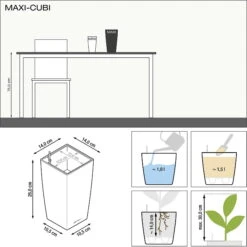 LECHUZA Tischgefäß MAXI CUBI, Weiß Hochglanz 12 LECHUZA Tischgefäß MAXI CUBI, Weiß Hochglanz -Pflanzensamen Rabatt lechuza maxi cubi tischgefaess 1163595 de
