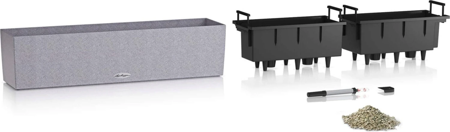 LECHUZA Pflanzgefäß BALCONERA Stone 80, Quarzweiß 10 LECHUZA Pflanzgefäß BALCONERA Stone 80, Quarzweiß – Bild 8