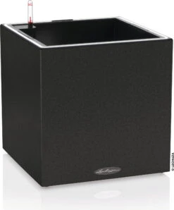 LECHUZA Pflanzgefäß CANTO Stone 40 LED Low, Graphitschwarz -Pflanzensamen Rabatt lechuza pflanzgefaess canto stone 40 led low graphitschwarz 1469471 de