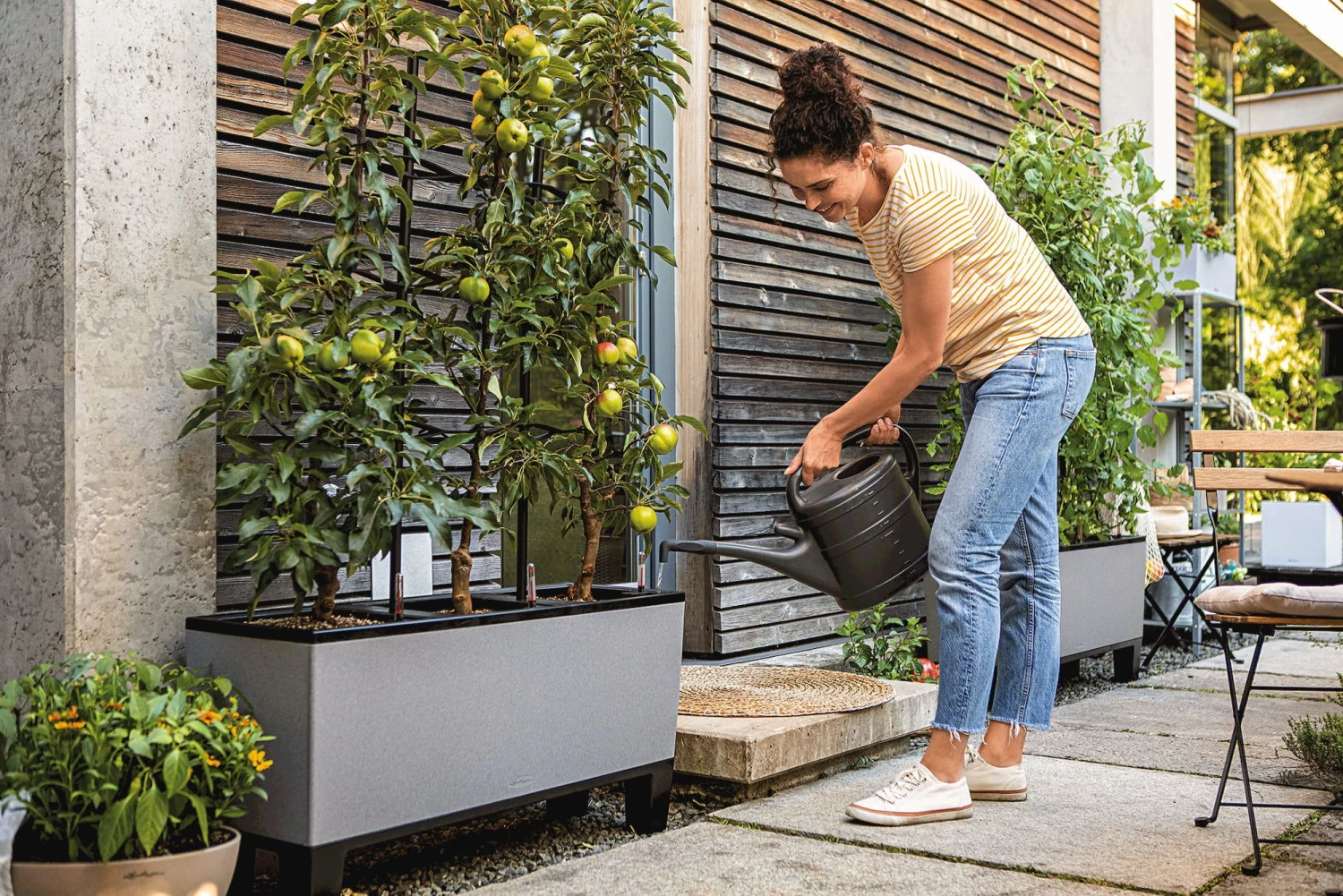 LECHUZA Pflanzgefäß TRIO "Stone" 40, Steingrau 5 LECHUZA Pflanzgefäß TRIO "Stone" 40, Steingrau – Bild 3