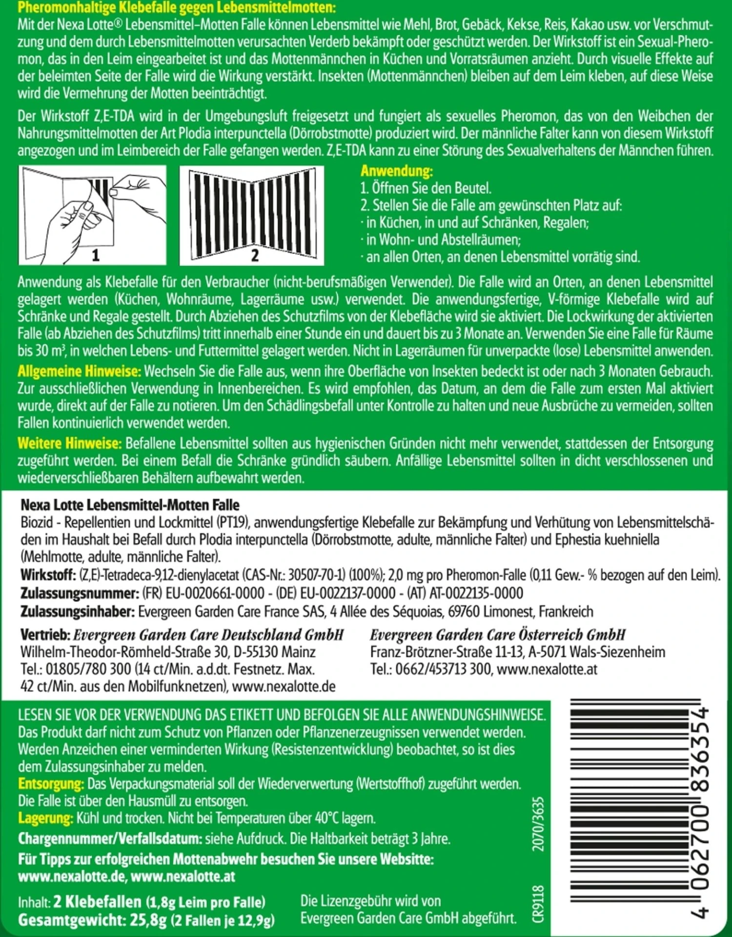 Pheromonfalle Für Nahrungsmittelmotten, 2 Stück 3 Pheromonfalle Für Nahrungsmittelmotten, 2 Stück
