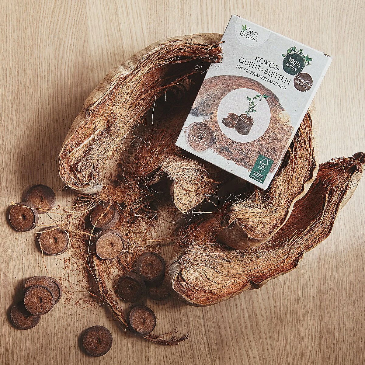 Kokos Quelltabletten, 36 Stück 3 Kokos Quelltabletten, 36 Stück