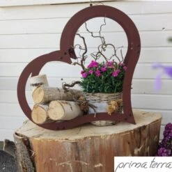 Kaminholzregal Herz - Edelrost -Pflanzensamen Rabatt prima terra kaminholzregal herz edelrost 1 st 1668145 de