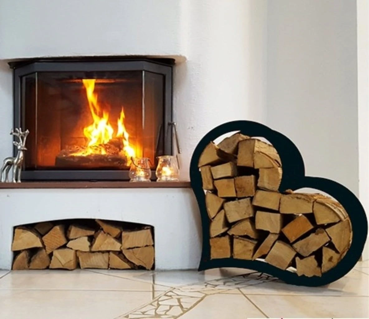 Kaminholzregal Herz - Schwarz Beschichtet 6 Kaminholzregal Herz - Schwarz Beschichtet – Bild 4