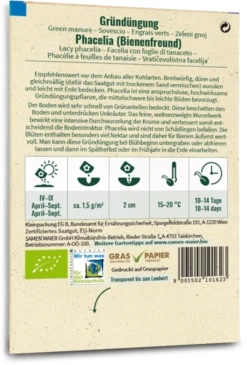 Bio Phacelia "Bienenfreund" 5 Bio Phacelia "Bienenfreund" -Pflanzensamen Rabatt samen maier bio phacelia bienenfreund 1 paket 1663369 de