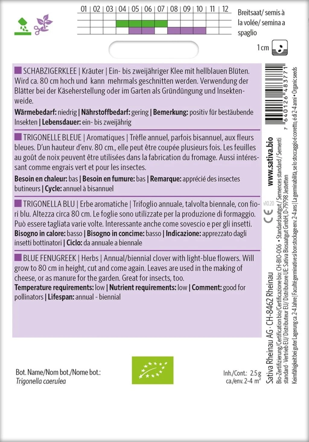 Bio Kräuter "Schabzigerklee" 4 Bio Kräuter "Schabzigerklee" – Bild 2