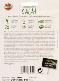 Salat-Mischung "Lollo-Mix" 5m Saatband 5 Salat-Mischung "Lollo-Mix" 5m Saatband -Pflanzensamen Rabatt sperli salat mischung lollo mix 5m saatband 1 paket 1652083 de