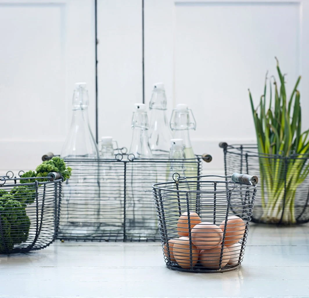 Drahtkorb Mit Griff - Kegelform, L 3 Drahtkorb Mit Griff - Kegelform, L